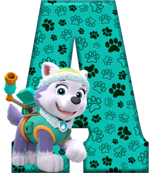 Paw Patrol Alphabet 001 - Letra E Patrulha Canina (636x736), Png Download