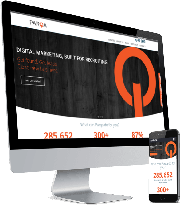 Webinar Stock Photo With Parqa - Imac Iphone Mockup (800x680), Png Download