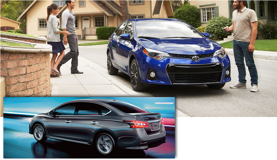 2016 Toyota Corolla Vs - 2018 Nissan Sentra Vs Corolla (900x530), Png Download