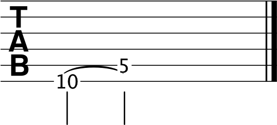 Only Dragged Note In Tie Moves Tablature Strings - Scale (559x269), Png Download
