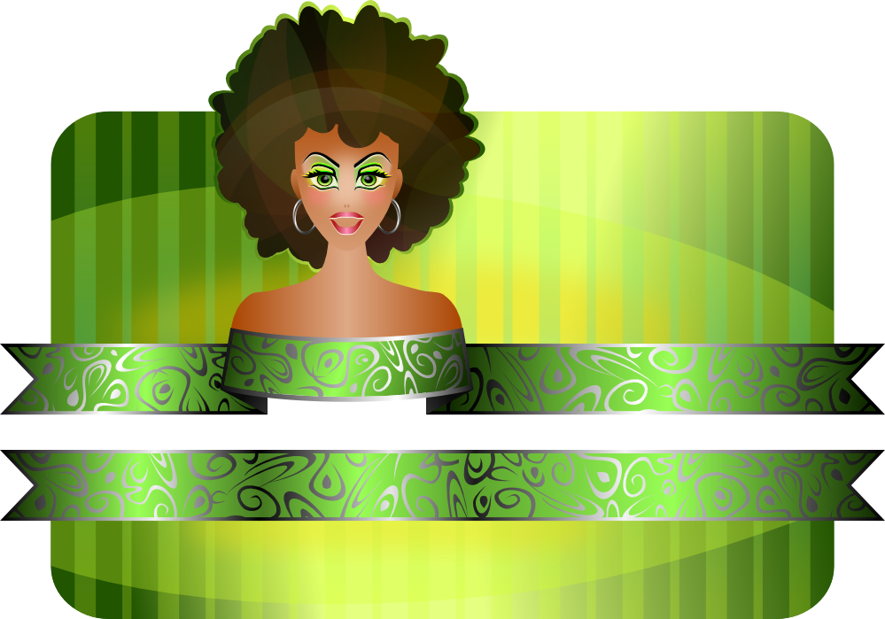 Wrapping Paper Afro Girl Border Xmas Christmas 999px - Vetor Mulher Negra Png (999x699), Png Download