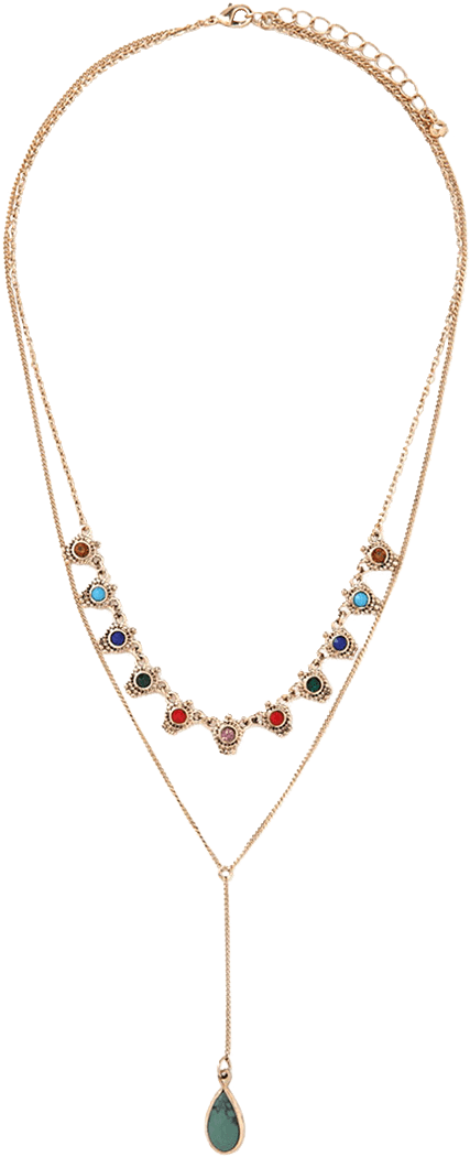 Collar De La Gota De Agua En Capas Elegante - Necklace (800x1064), Png Download