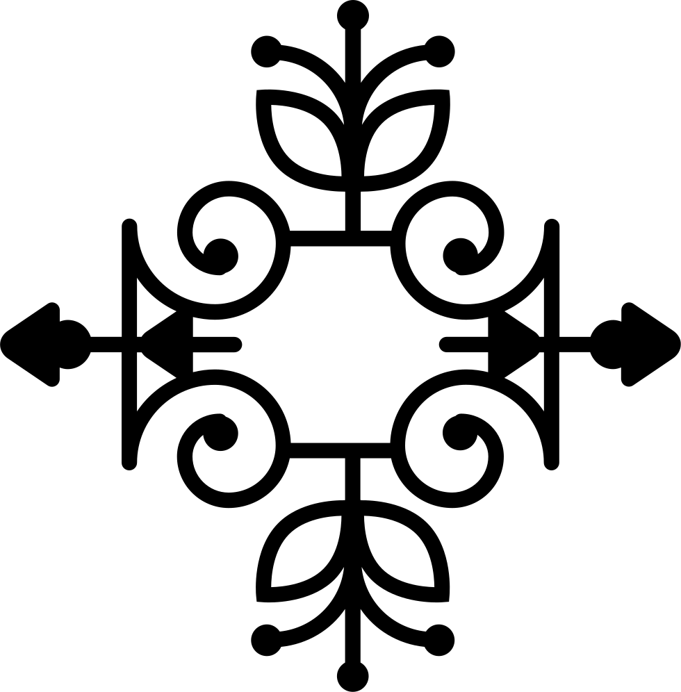 Floral Design With Vines And Leaves Outline Comments - Floral Design (980x996), Png Download