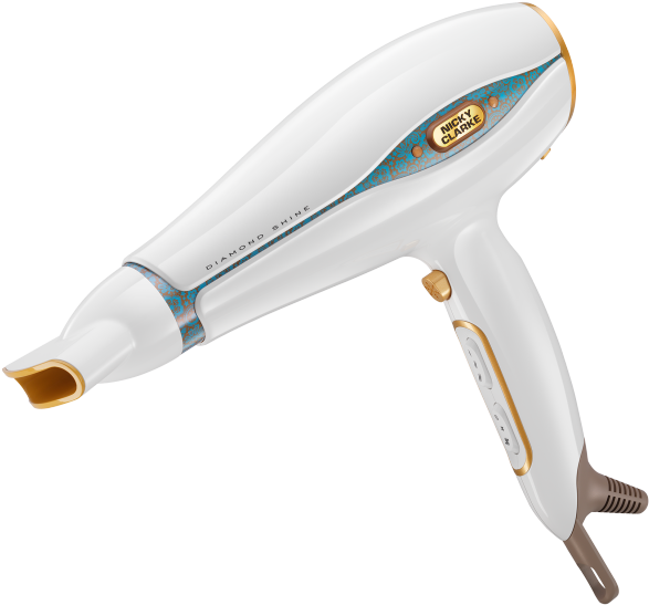 Nicky Clarke Diamond Shine Collection - Nicky Clarke Diamond Shine Hair Dryer (644x597), Png Download