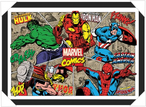 #63 - Marvel Comics Poster, Superhero Character Burst (500x500), Png Download