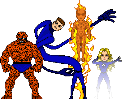 Human Torch Clipart Marvel Heroes - Fantastic Four Micro Hero (394x320), Png Download