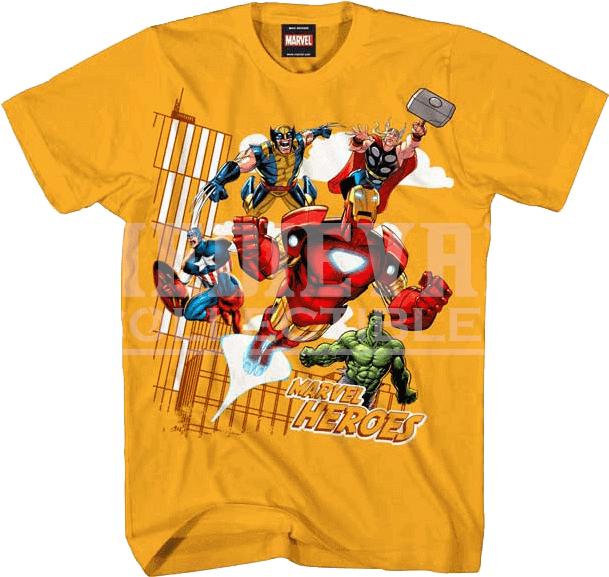 Junior Marvel Heroes T-shirt - Ptx T Shirts (610x610), Png Download