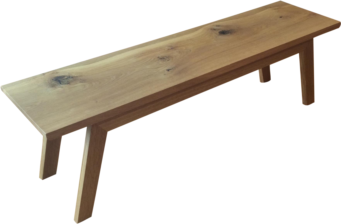 Handcrafted Reclaimed Oak Modern Angled Bench - Coffee Table (1280x838), Png Download