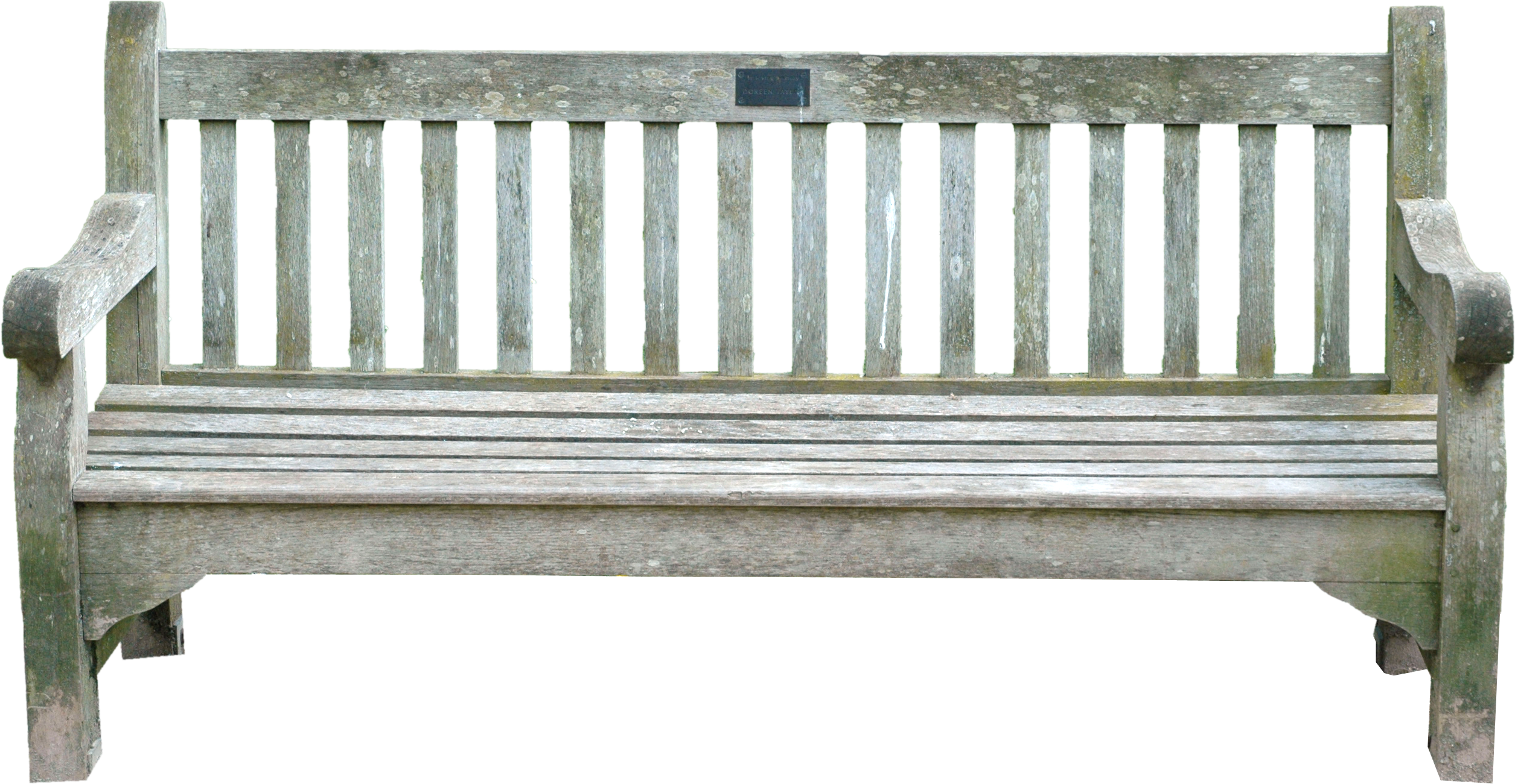 Wooden Bench Png - Park Bench Front Png (2510x1300), Png Download