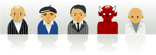 How To Set Use Smoker Devil Bald Young Senior Svg Vector - 다양한 성격 (600x223), Png Download