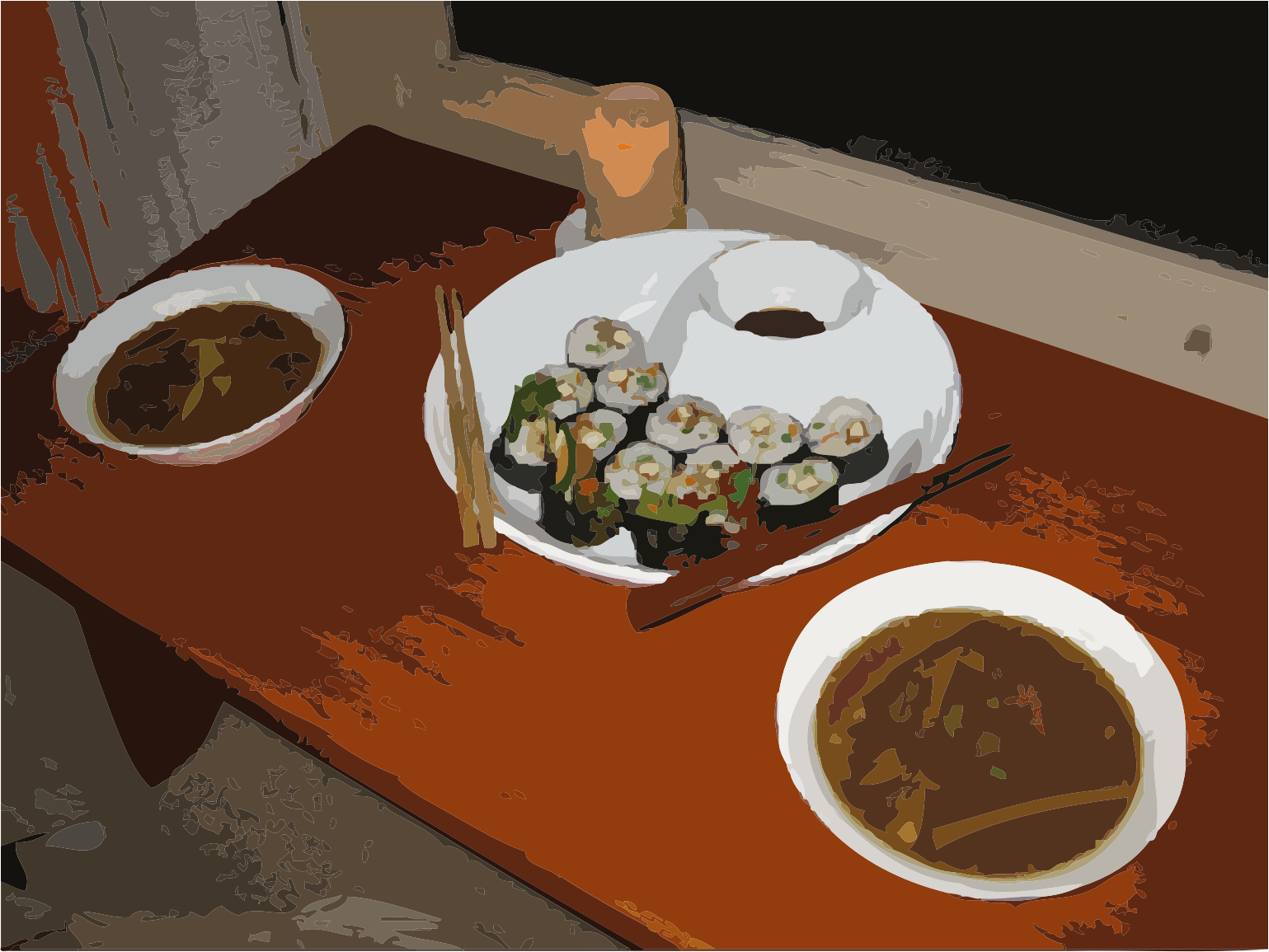 This Free Icons Png Design Of A Candlelight Sushi Dinner (1539x1155), Png Download