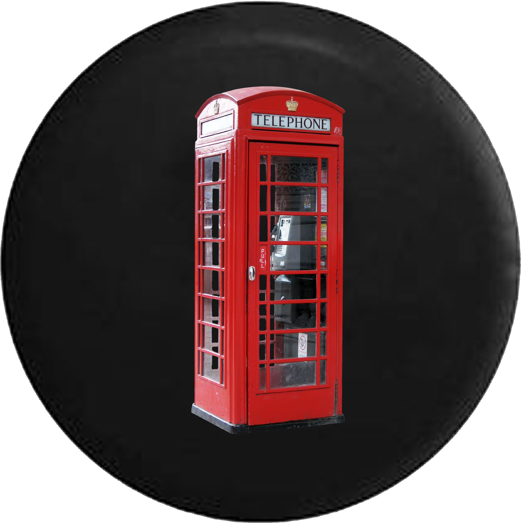 Red Classic English Phone Booth Jeep Camper Spare Tire - Tirecoverpro Full Color Single Penguin Posing On Rocks (1795x1803), Png Download