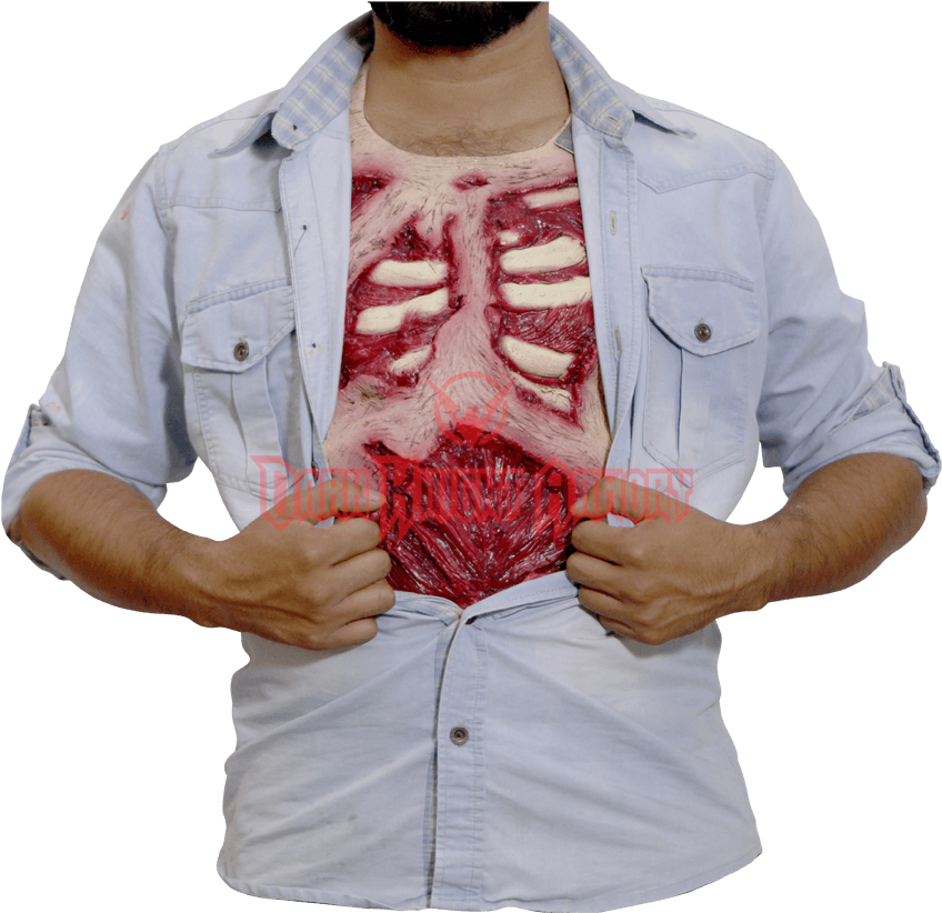 Zombie Flesh Chest Piece - Adults Zombie Latex Chest (850x850), Png Download