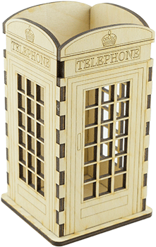 Cabina Telefonica En Madera (500x500), Png Download
