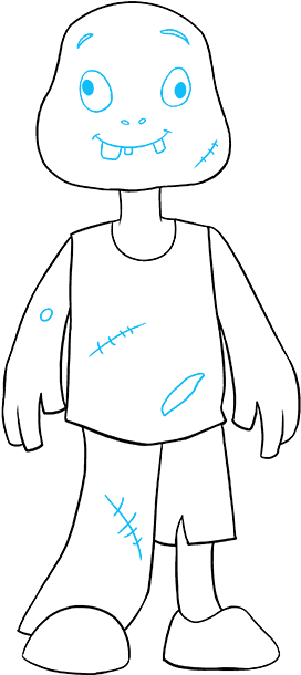 How To Draw Zombie - Drawing (680x678), Png Download
