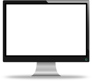 Screen Monitor Computer Pc Technology Inte - Monitor Black & White (400x340), Png Download