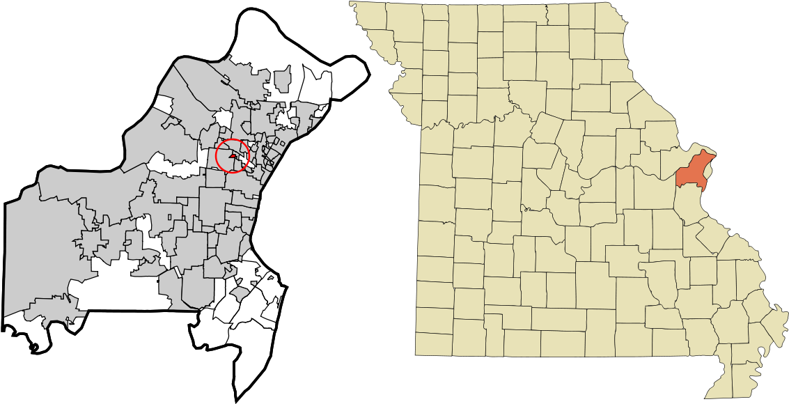 Warson Woods Mo Map (1200x632), Png Download