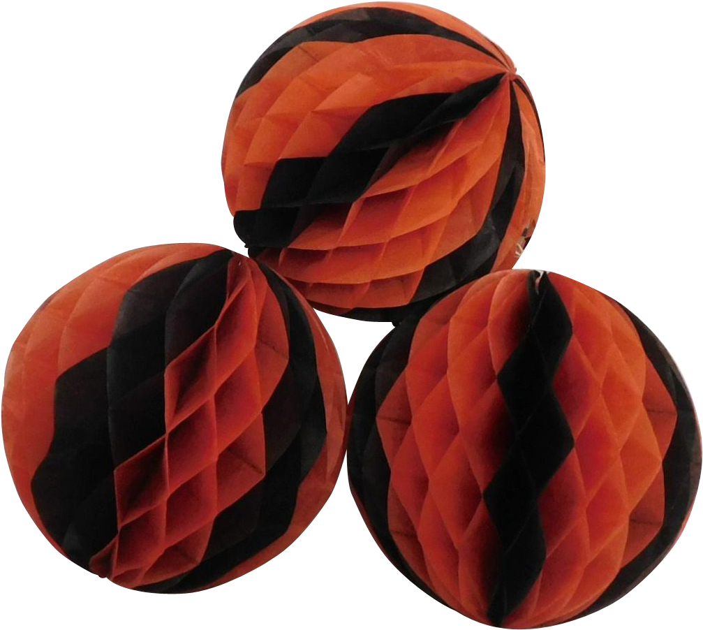 Download Vintage Crepe Orange & Black Ball Halloween