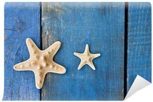 Estrellas De Mar Sobre Madera Azul Wall Mural • Pixers® - Star (400x400), Png Download