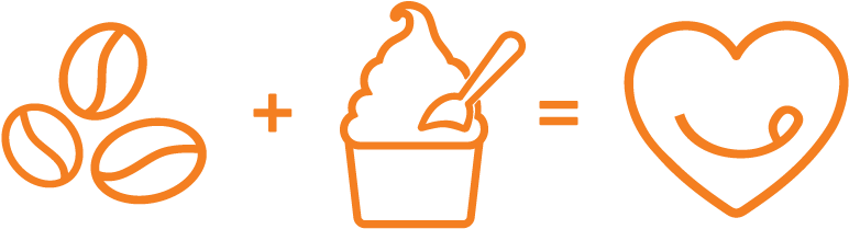 Orange Illustration Coffee Beans Froyo Frozen Yogurt (775x500), Png Download