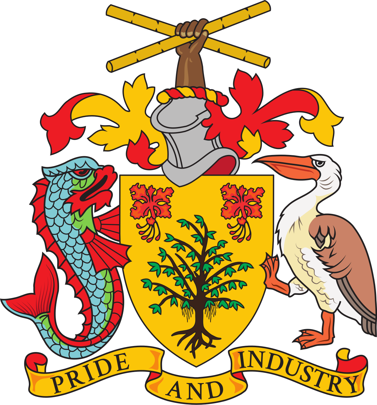 Barbados Coat Of Arms (1200x1291), Png Download