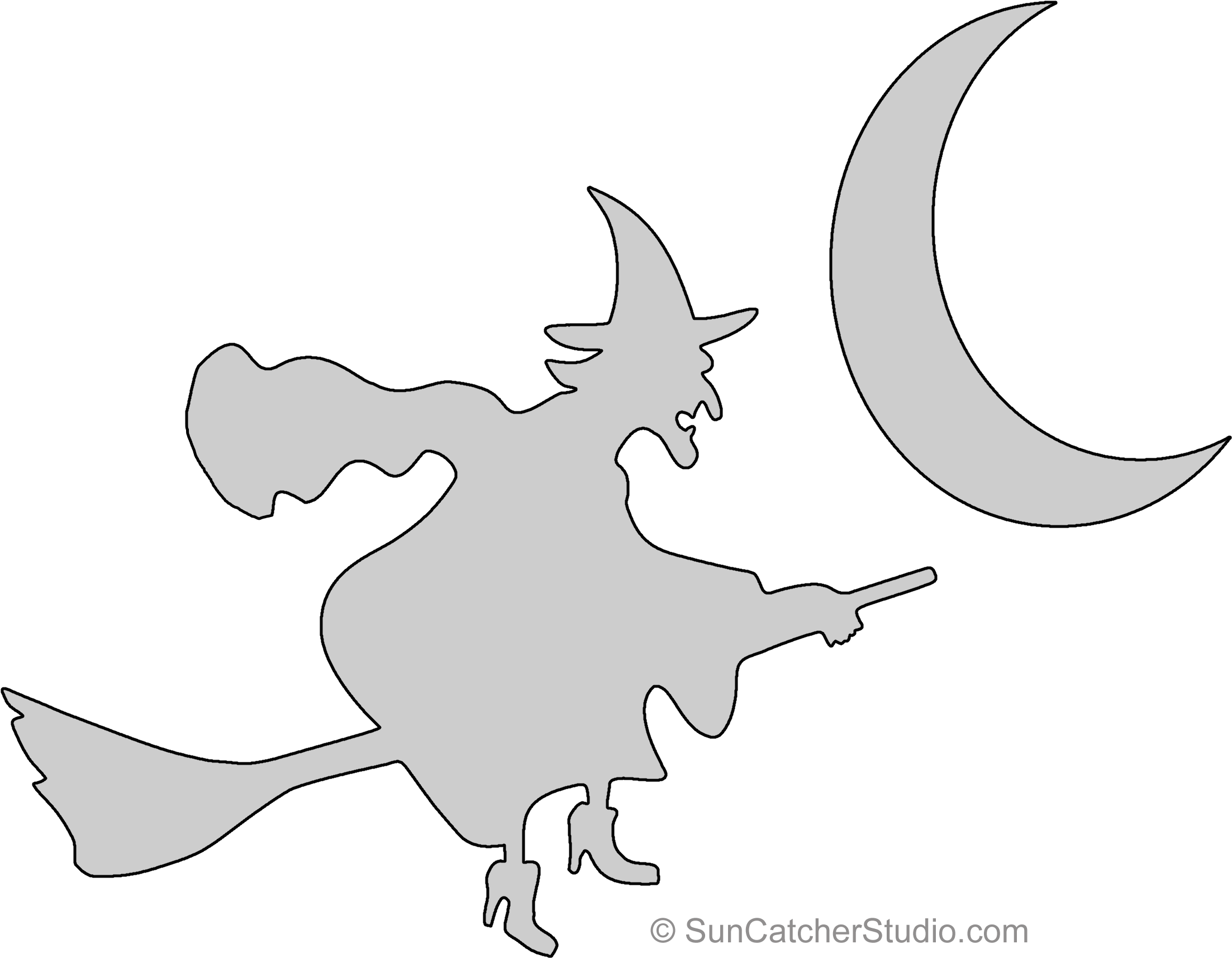 Witchy Pumpkin Carving Stencil, Pattern, Template, - Halloween Clip Art Free Printables (2250x1750), Png Download