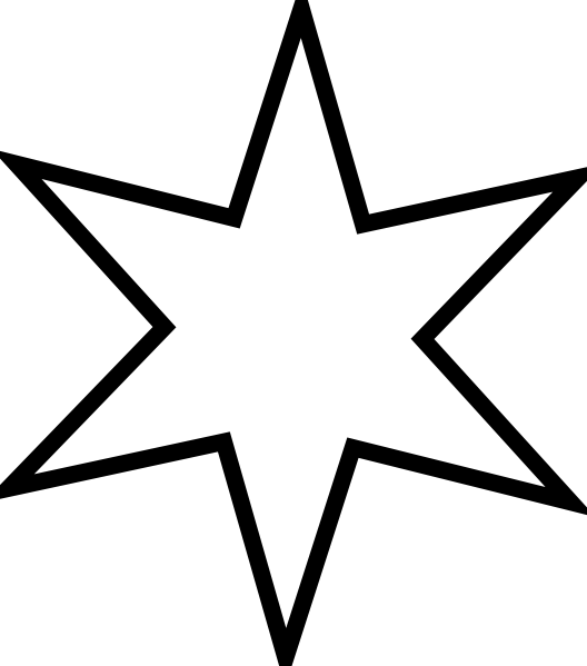 Large Six Sided Star Clip Art At Clker - 6 Sided Star Png (528x599), Png Download