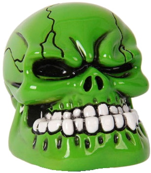Skull Shooter Rod Green - Ride Catalog Universal Big Teeth Demon Green Gear Stick (400x439), Png Download