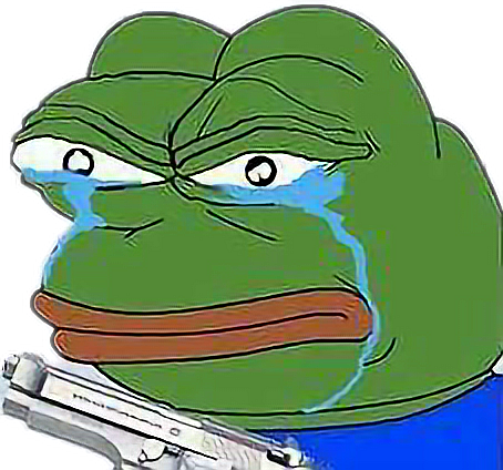Rana Sad Guns Gun Verde Ajio Ajio Ajio - Pepe Reaction (454x424), Png Download