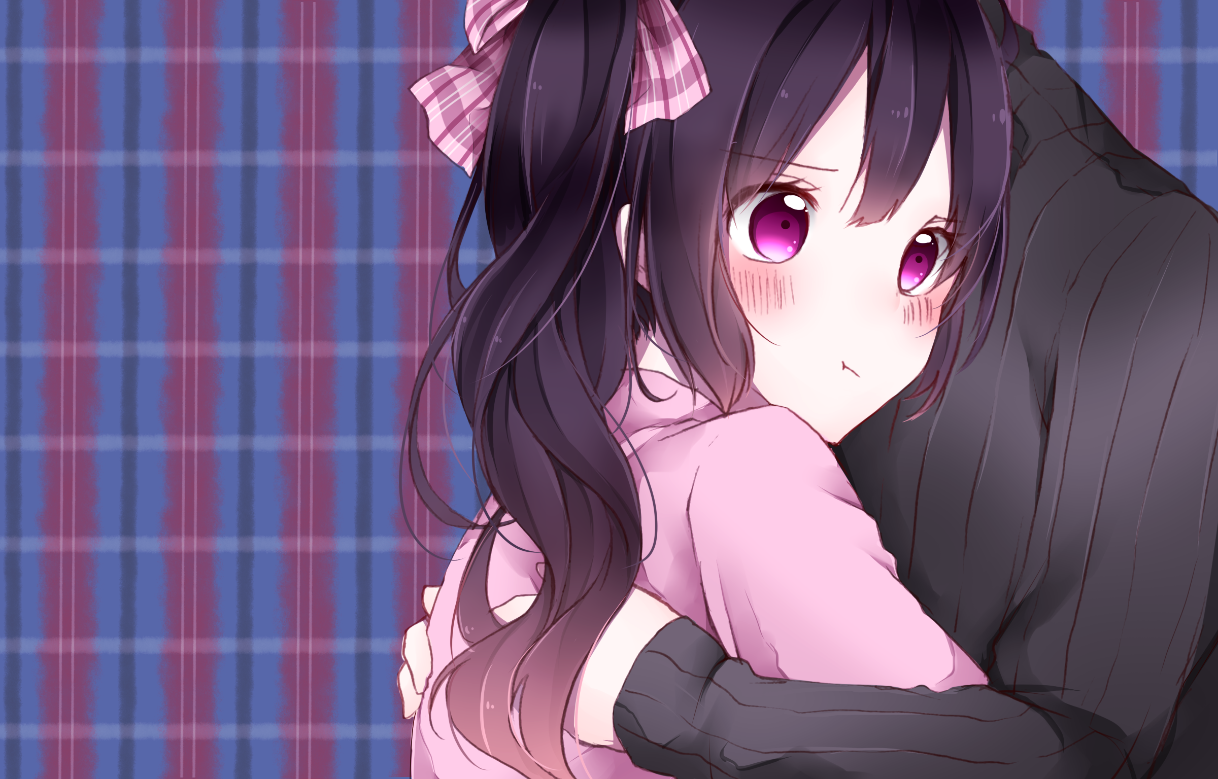 #long Hair, #simple Background, #original Characters, - Wallpaper (2400x1536), Png Download