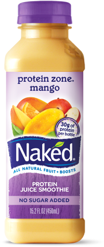 Naked Juice, Named For Its Supposed Stripped-down Ingredients, - Naked Protein Zone Juice Smoothie, Mango - 15.2 Fl (250x500), Png Download
