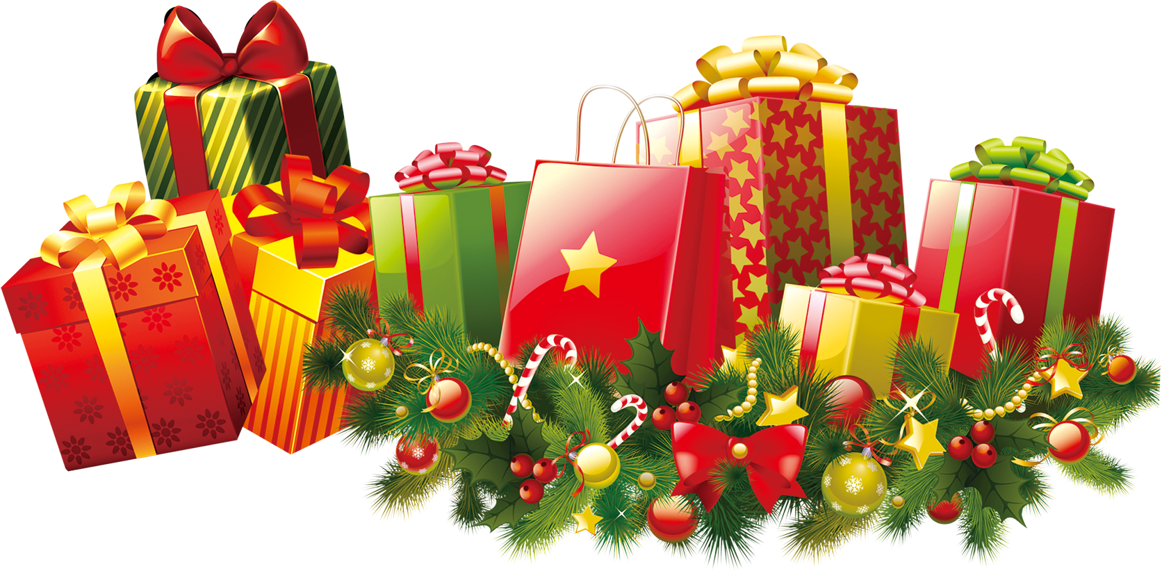 圣诞节礼物png透明无水印图片素材免费分享下载 - 精品资源分享 - Christmas Gift Box Png (1672x822), Png Download