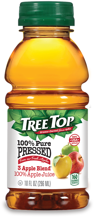 3 Apple Blend Pure Pressed Juice 10oz - Tree Top Fresh Pressed Honeycrisp 100% Apple Juice (750x750), Png Download