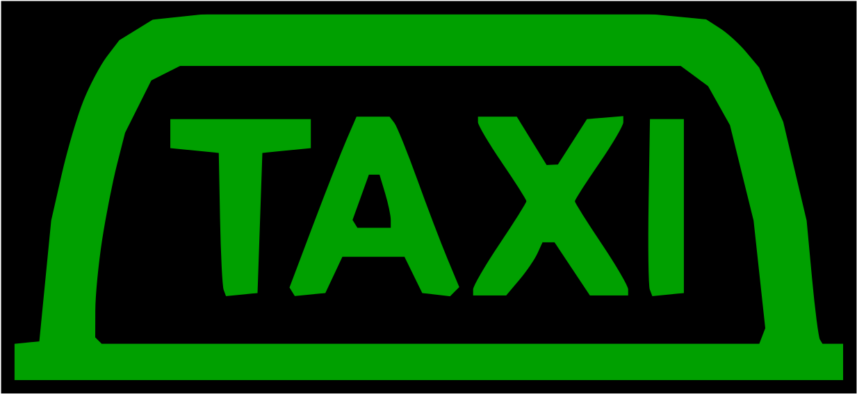A25 Taxi Sign Light - Taxi Sign Green (1280x615), Png Download