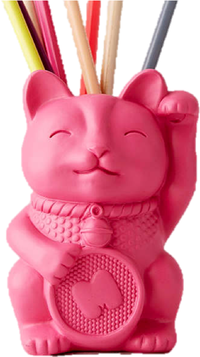 Lucky Cat Pencil Cup (750x750), Png Download