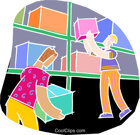 Chalk Style, Warehouse Workers Royalty Free Vector - Taking Inventory Clipart (480x462), Png Download