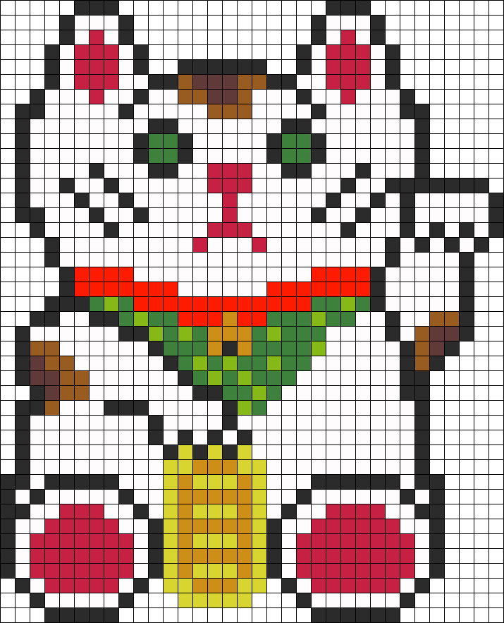 Maneki Neko Lucky Cat Perler Bead Pattern / Bead Sprite - China Perler Bead Patterns (715x883), Png Download