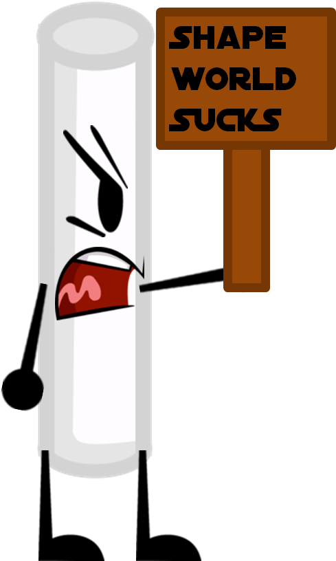 Chalk Holding Sign Saying He Hates Shape World - Portable Network Graphics (494x824), Png Download