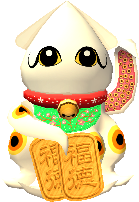 The Golden Lucky Cat Squid Smiles Down Upon You - Jazzpunk (600x779), Png Download