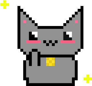 Lucky Cat - Umbreon Pixel Art Pokemon (470x380), Png Download