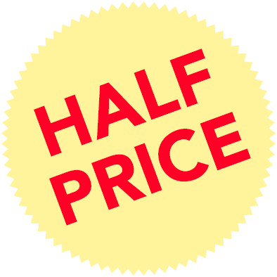 Sale Badge Half Price Badge - Vector Graphics (394x394), Png Download