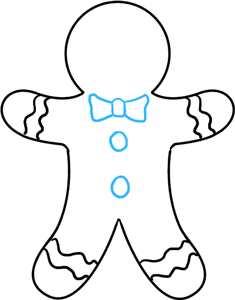 How To Draw Gingerbread Man - Drawing (680x678), Png Download