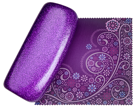 Mystic Purple Premium Fashion Women's Hard Eyeglasses - Purple Glitter Glasses Case (450x350), Png Download