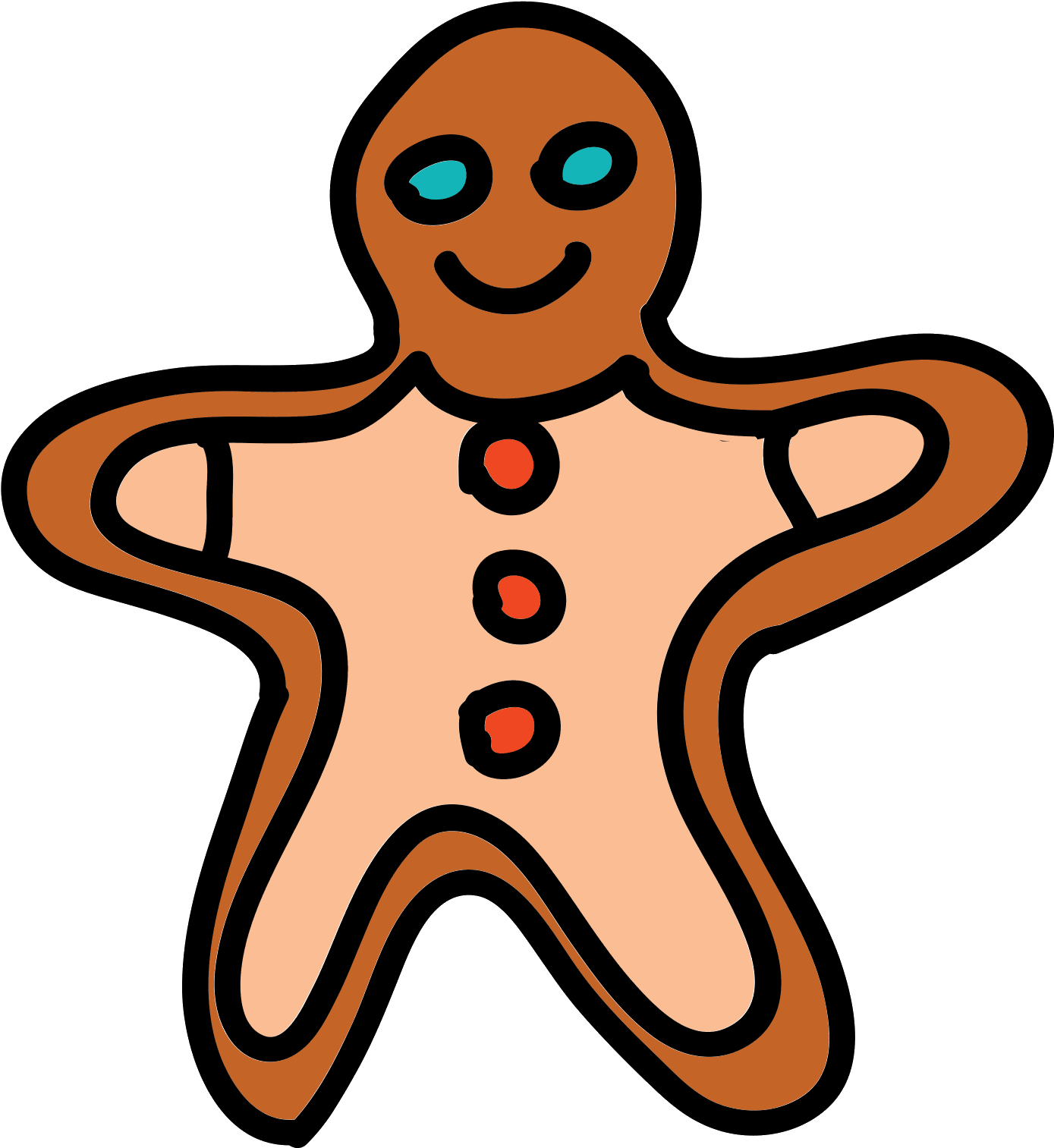 Gingerbread Man Icon Itsa Man With An Over Sized Head - Icon (1600x1600), Png Download