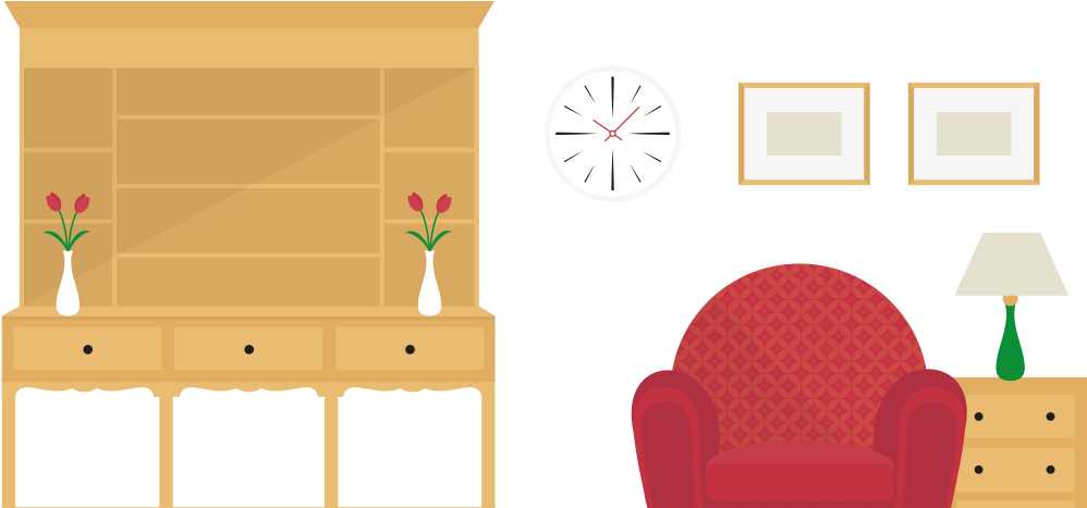 1990s Interior Design Illustration - Interior Design Illustration Png (1000x500), Png Download