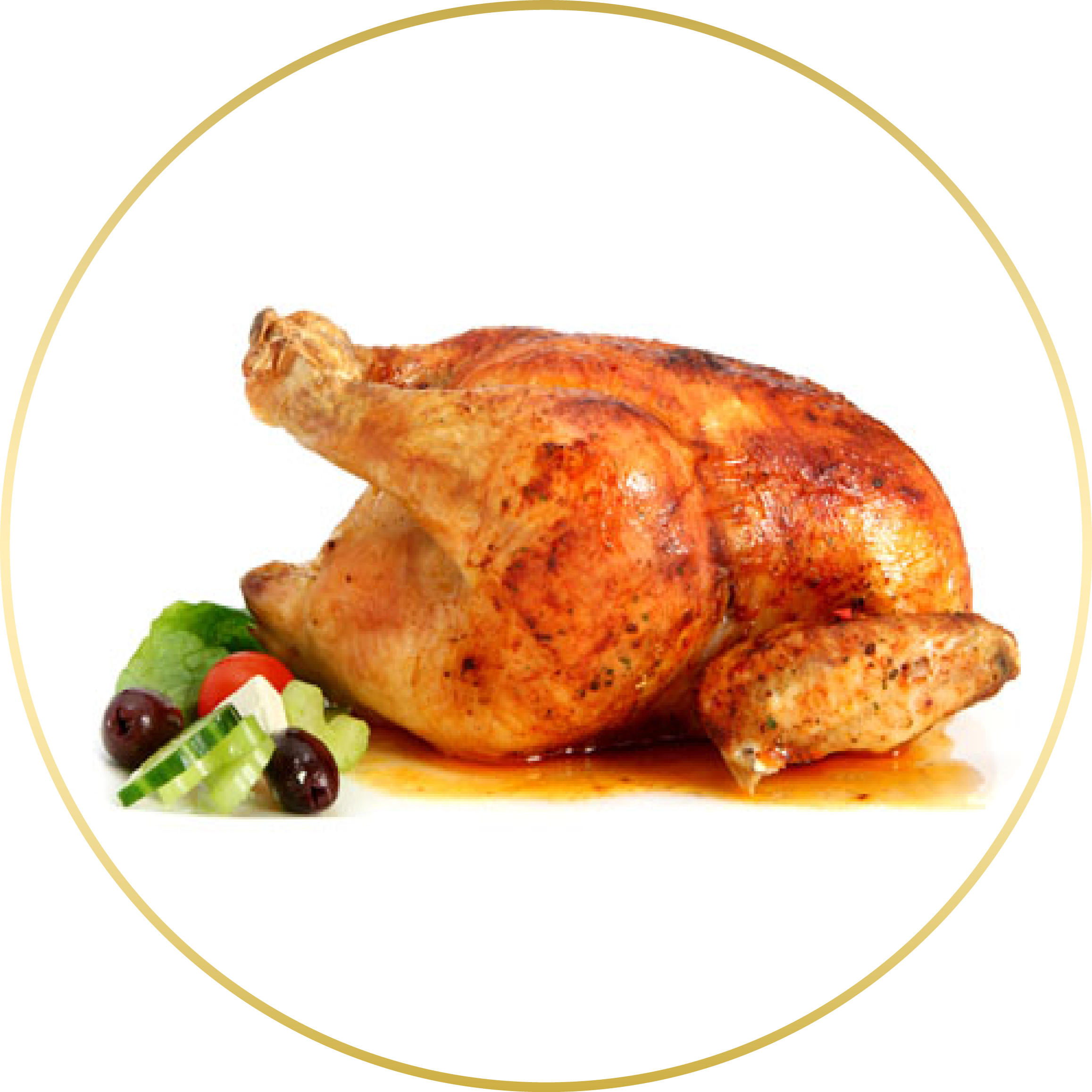 23- Medio Pollo Asado - Cooked Chicken On Table (2315x2315), Png Download