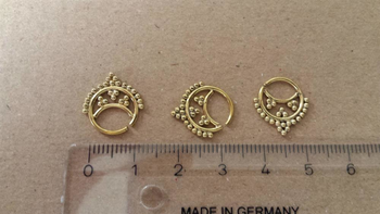 Septum Piercing Nose Rings Points Sickle Tips Brass - Body Jewelry (350x197), Png Download