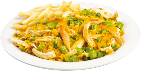Arroz Con Pollo Web - Kuřecí Rizoto Sypané Sýrem (500x256), Png Download