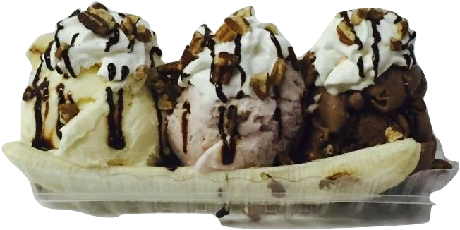 Banana Split - Gelato (714x356), Png Download