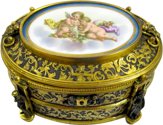 High Quality French Dore Bronze Casket With A Very - Suitcase (573x573), Png Download